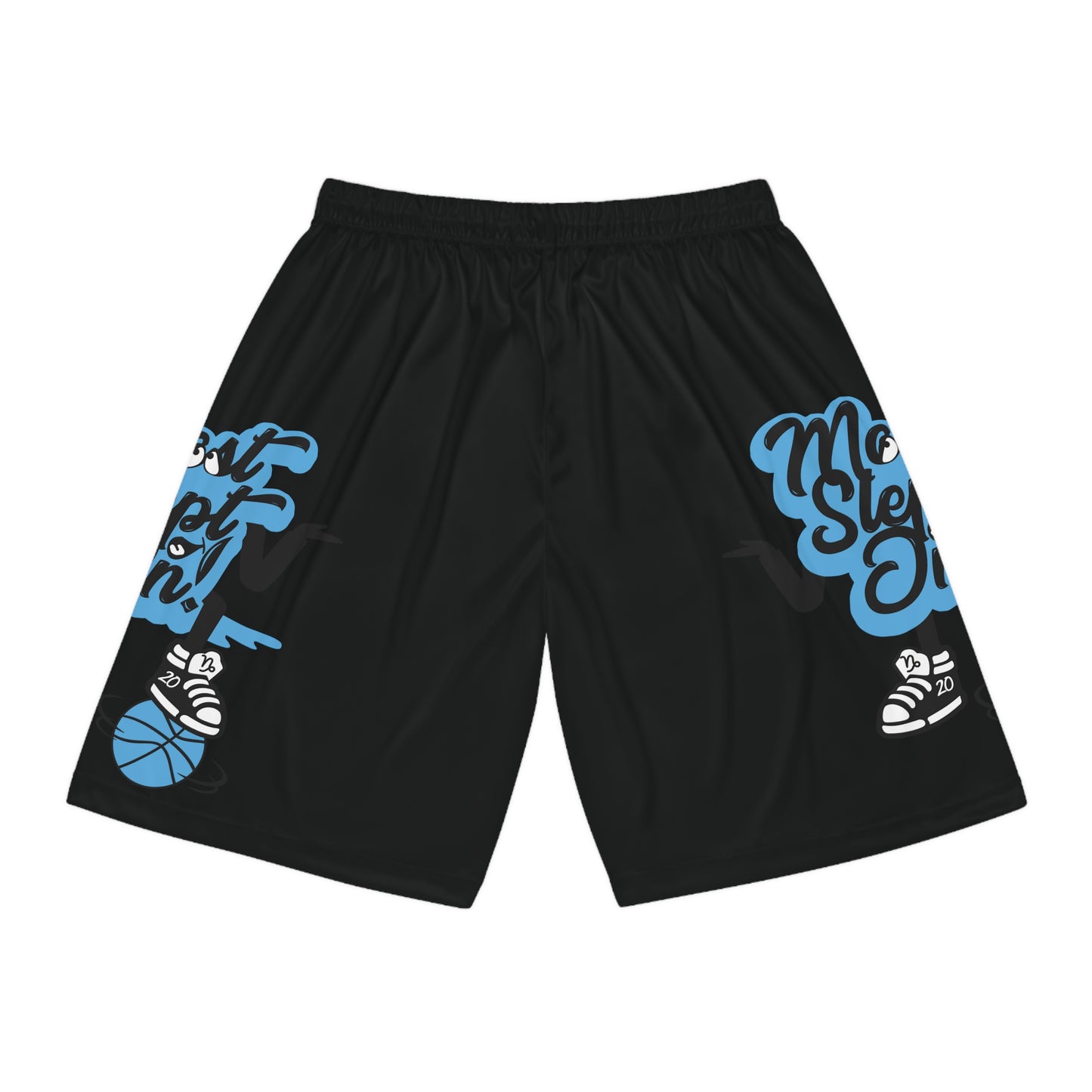 Cool Black Basketball Shorts - "Most Steppin' On!" Graphic Design