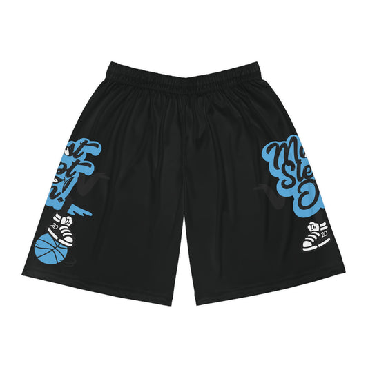 Cool Black Basketball Shorts - "Most Steppin' On!" Graphic Design